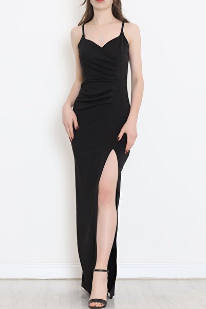 BEYAZ DÜŞ Crna Skuba haljina sa trakama od užeta - 582210.1592