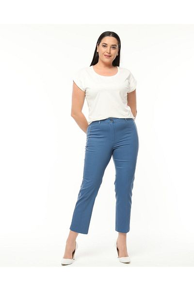Paşalı FACE COTTON IN THE FACE CANVAS ANKLE-LENGTH LYcra PANT