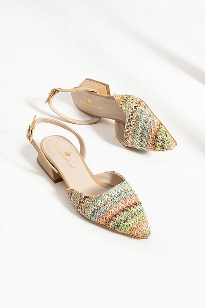İnan Ayakkabı Multi Color 3 cm Heeled Shoes for Women