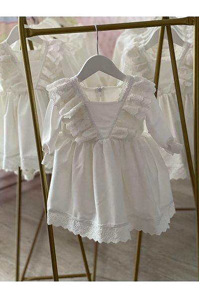 İPEKACOUTURE Φόρεμα για κορίτσι με λευκό βολάν