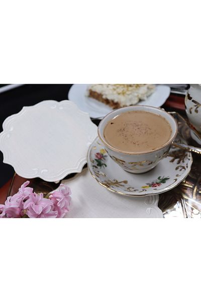 vipceyiz Plain Ecru 6-Piece Presentation Napkin