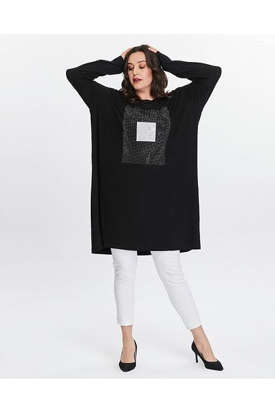 Seçkin Büyük Beden Women's plus size stone detail tunic