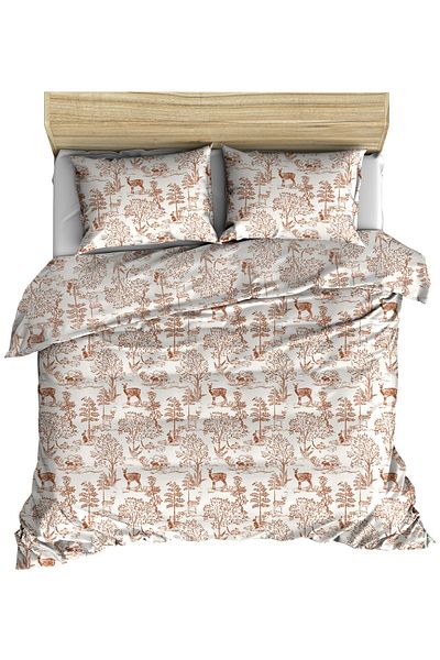 makiteks Maki Home - 240x220 Cm Set cuvertură de pilota și 2 fețe de pernă cu tematică Deer Forest