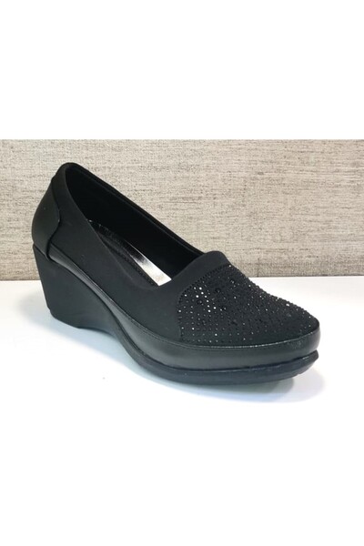 WHİTE LİNE 1630 Pantofi cu toc cu pană din țesătură cu parașuta de piatră