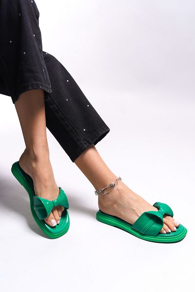 Riccon Tagelrut Women's Slippers0012114 Green Patent Leather