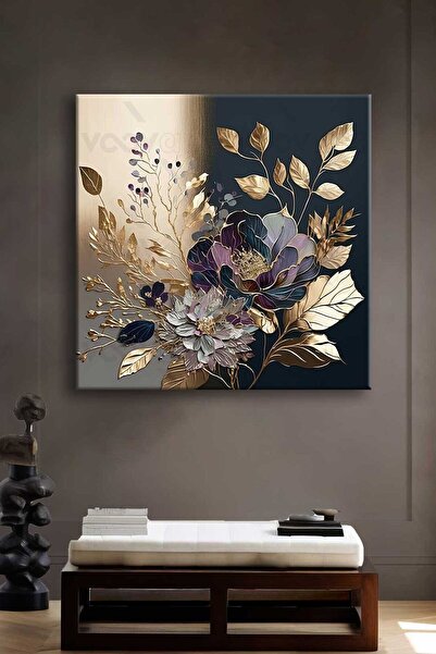 Voovart Mor Çiçekler Dekoratif Kanvas Tablo – VOOV2717