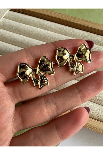 ringbox Gold Bow Earrings