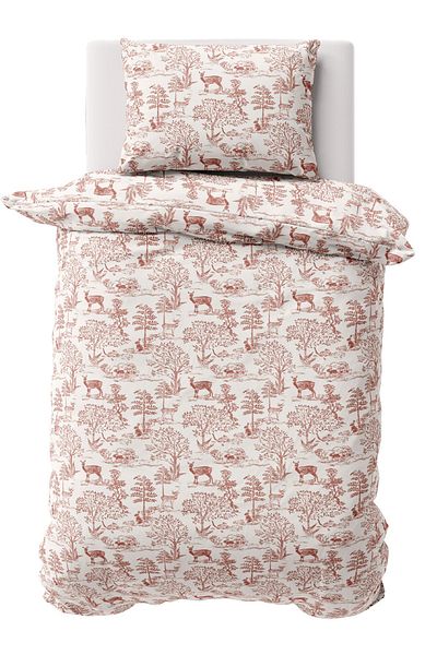 makiteks Maki 100% bumbac cu tematică de cerb pădure 160x220 cm husă de pilota unică și set de 2 fețe de pernă