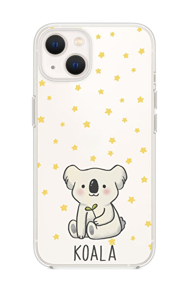 mooodcase Iphone 13 Uyumlu Koala Desenli Premium Silikonlu Şeffaf Telefon Kılıfı