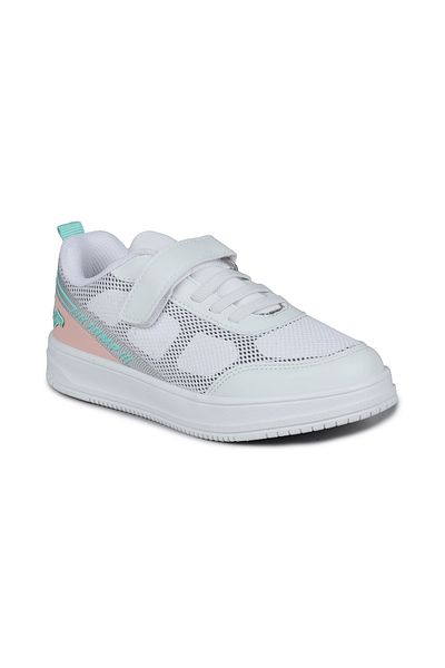Jump 28128 Velcro Light Grey - Lososově růžová dívčí teniska Běžné tenisky