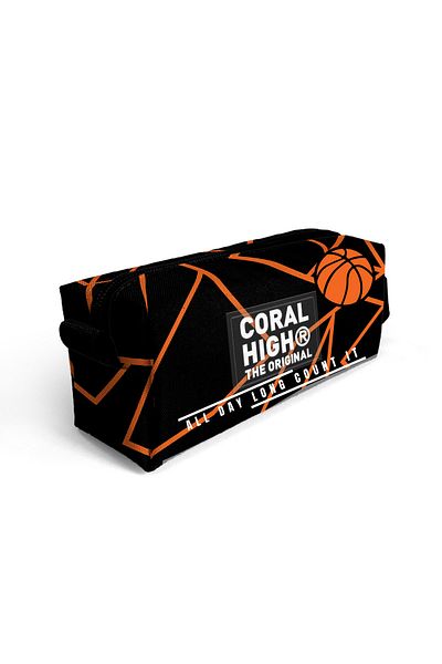 Coral High Πορτοκαλί Μαύρη Παιδική τσάντα μολυβιού μπάσκετ - 22079