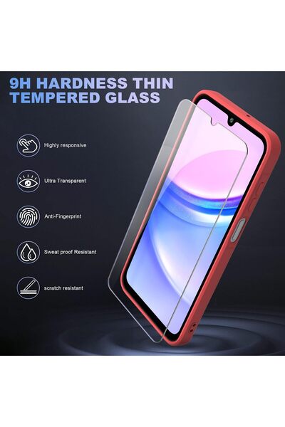 m.tk moveteck Samsung Galaxy A35 Kılıf Kamera Korumalı Yumuşak Renkli Silikon + 9H Ekran Koruyucu Cam 2'li Set