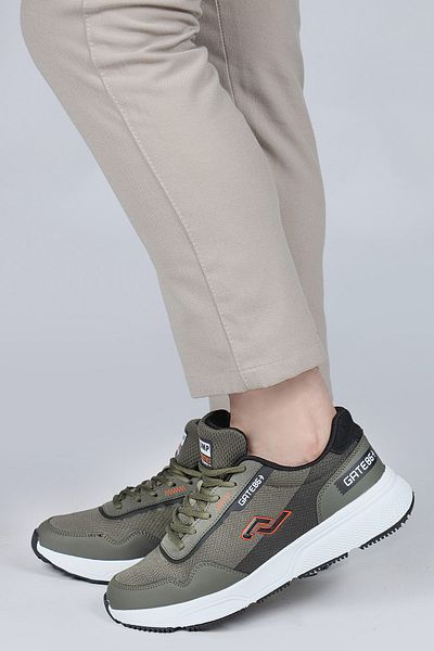 Jump 27686 Χακί - Μαύρα ανδρικά αθλητικά παπούτσια Casual Sneakers