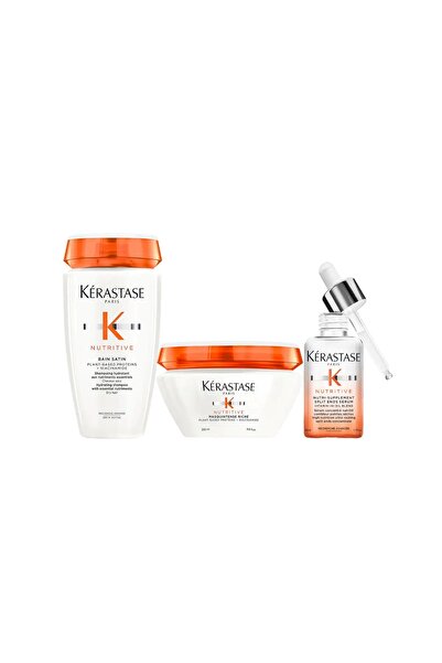 Kerastase Nutritive (Bain Satin Riche 250ml-Masquintense Riche 200ml-Nutri Supplement Serum 50ml) CYT797464643