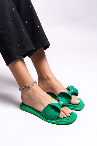Riccon Tagelrut Women's Slippers0012114 Green Patent Leather