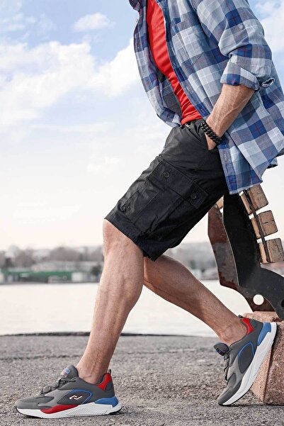 Jump 27462 Σκούρο Γκρι - Κόκκινο Ανδρικά αθλητικά παπούτσια Casual αθλητικά παπούτσια