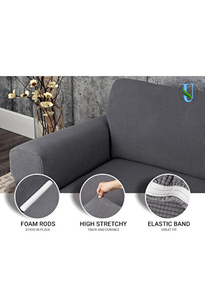 Uy Style Tekstil Likrali iki kişilik koltuk örtüsü koltuk kılıfı lastikli pitikare desen