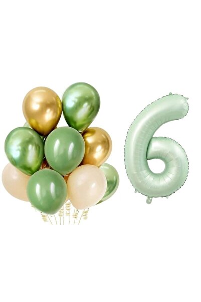 parti sürprizi مجموعة بالونات اللاتكس الخضراء المائية العتيقة لعمر 6 سنوات