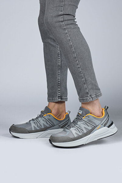 Jump 28595 Gri - Sarı Erkek Yürüyüş Koşu Spor Ayakkabı