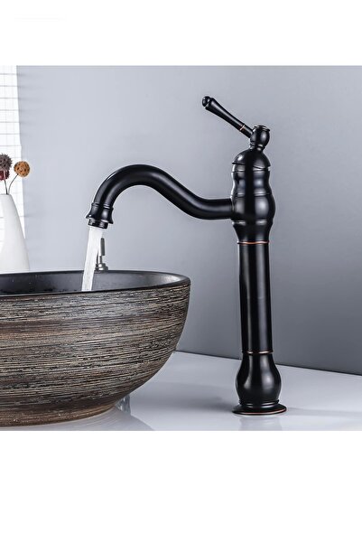 İSAOĞLU YAPI Siyah Çanak Lavabo Bataryası Siyah Vintage Armatür Çanak Lavabo ...