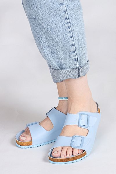 Jump 50010 Baby Blue Double Buckle Slippers Summer Women's Slippers