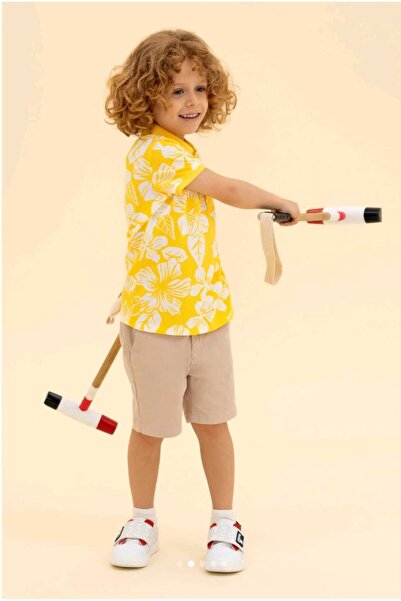 U.S. Polo Assn. BAZA. Polo Assn. Tricou galben pentru băiat