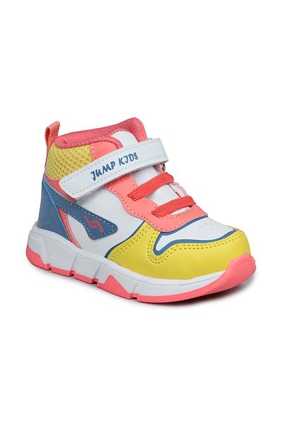 Jump 27824 Velcro High Top White - Blue Girl's Sneaker Casual Sneakers