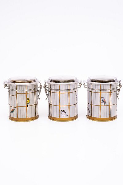 EVLE Erb19t7 Cylinder Storage Container with Lock Ø90 Set of 3 Bird Cage