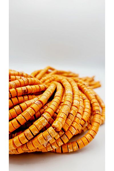 Yüksel Boncuk 6x3 mm Disc (Orange) Varicite Stone Natural Stone String
