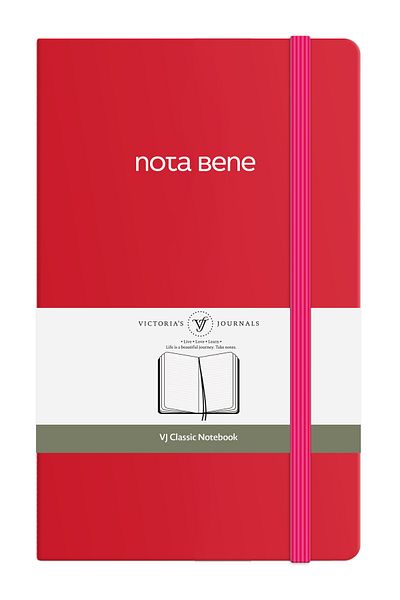 Victoria's Journals دفتر ملاحظات كلاسيكي بغطاء صلب من Nota Bene، مقاس 13x21 سم، مخطط