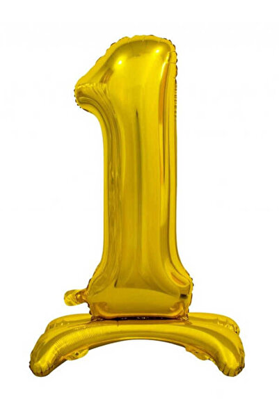 BEST PARTİ DOĞUM GÜNÜ PARTİ SÜSLERİ 1 Gold Color Footed Number Foil Balloon 7...