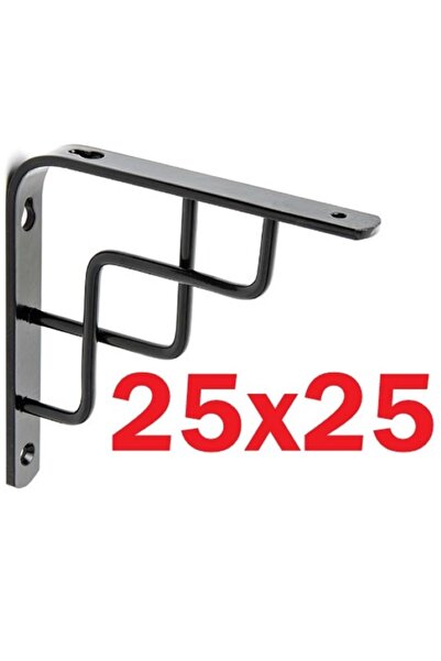 Kristal Dekoratif -Ahşap-sunta-mdf -Raf Altı -Siyah -Metal -Askı Aparatı -250x250mm (1Takım) -KRİSTAL