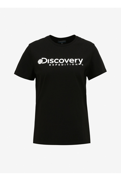 Discovery Expedition Siyah Kadın Bisiklet Yaka T-Shirt D4SL-TST3053