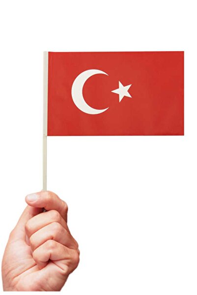 Patladı Gitti 10 قطعة من الورق بعصا العلم التركي شريحة عصا مقبض القمر نجمة مط...