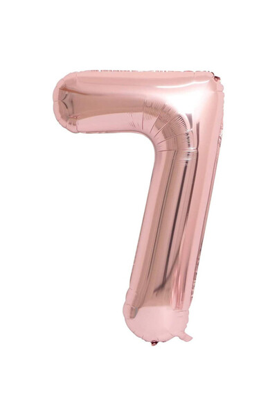 BEST PARTİ DOĞUM GÜNÜ PARTİ SÜSLERİ 7 Rose Gold Number Foil Balloons 80 cm