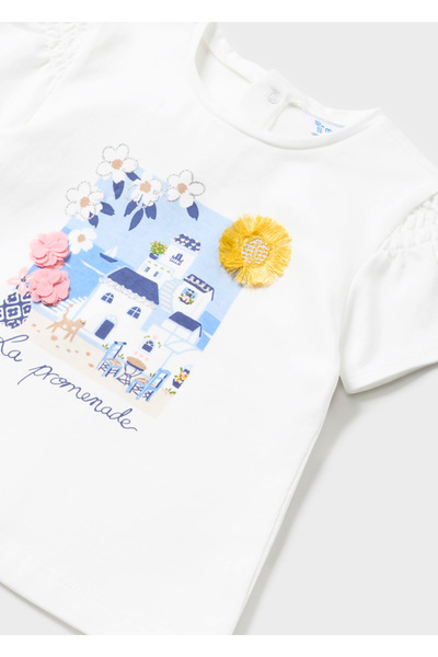 MAYORAL Kız Bebek Aplikeli Kısa Kol Tişört 1011