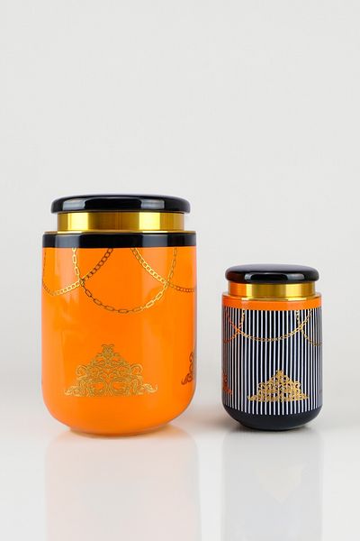 ACAR Pansy Posy 8 Piece Glass Jar Set with Tray