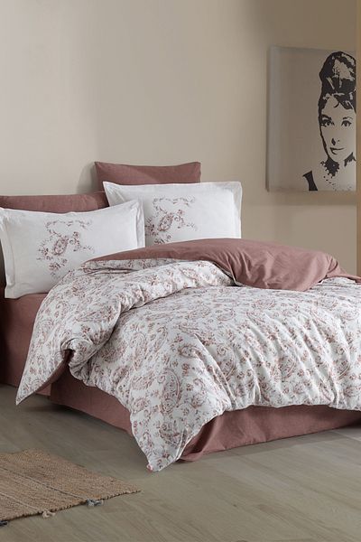 Hobby Calvina Brown Double Ranforce Duvet Cover Set