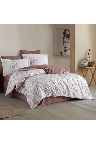 Hobby Calvina Brown Double Ranforce Duvet Cover Set