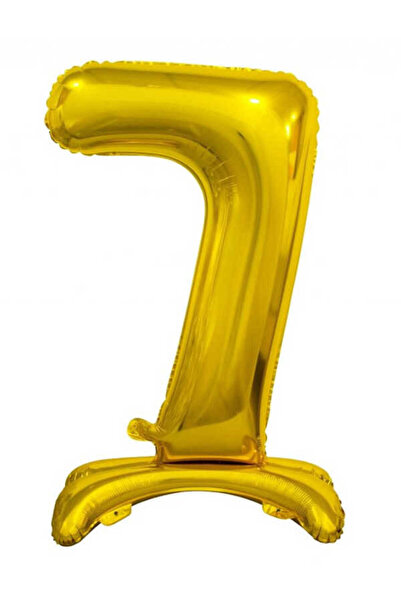 BEST PARTİ DOĞUM GÜNÜ PARTİ SÜSLERİ 7 Gold Color Footed Numbers Foil Balloon ...