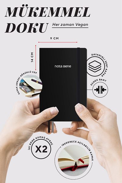 Victoria's Journals Notebook Nota Bene Classic Hard Cover, 9X14 Cm, Ruled