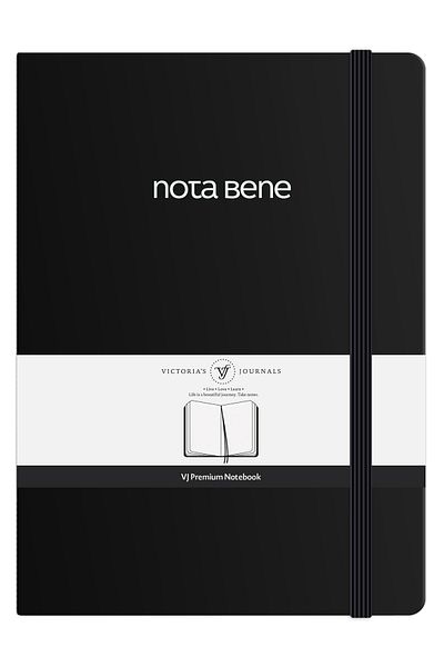 Victoria's Journals Nota Bene Premium Hard Cover Notebook, 21x29 cm, Striped