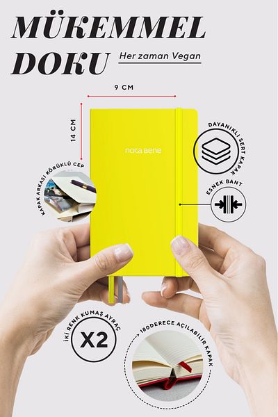 Victoria's Journals Notebook Nota Bene Classic Hard Cover, 9X14 Cm, Ruled