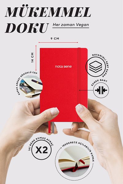 Victoria's Journals Notebook Nota Bene Classic Hard Cover, 9X14 Cm, Ruled