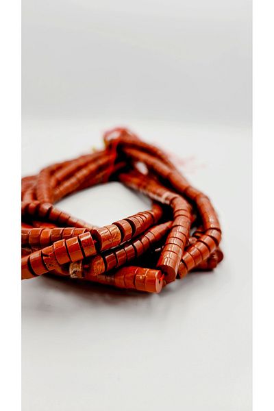 Yüksel Boncuk 6x3 mm Disc (Red) Jasper Stone Natural Stone String