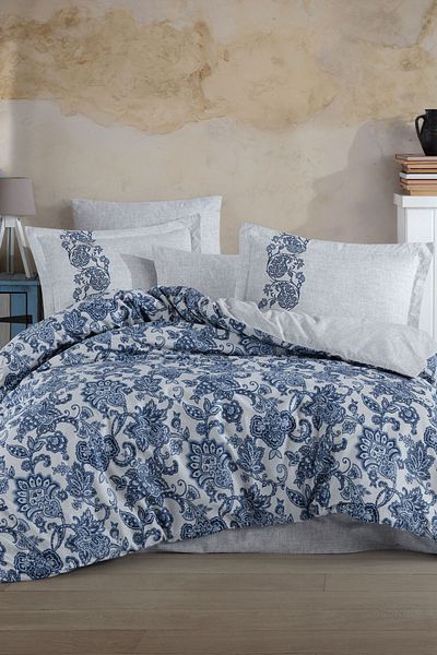 Hobby Double Ranforce Duvet Cover Set Elsa Dark Blue