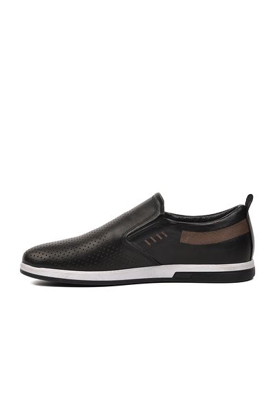AYAKMOD D7401 Pantofi casual pentru bărbați din piele naturală neagră