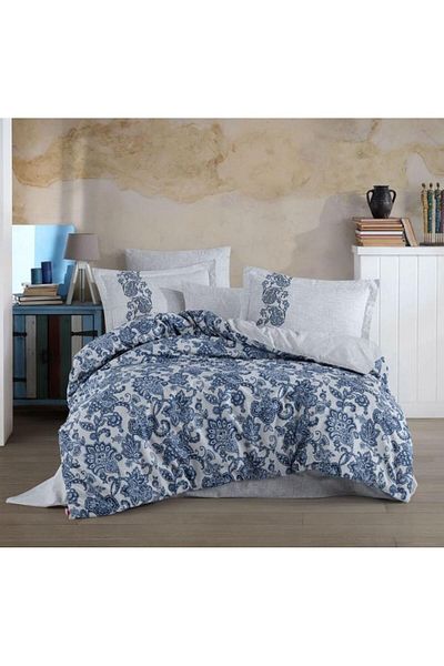 Hobby Double Ranforce Duvet Cover Set Elsa Dark Blue