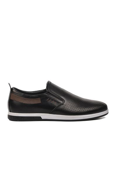 AYAKMOD D7401 Pantofi casual pentru bărbați din piele naturală neagră