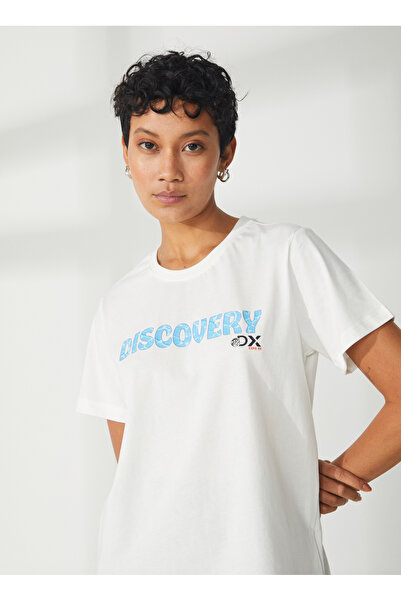 Discovery Expedition Discovery Expedition Crew Neck Printed Off White Women's...